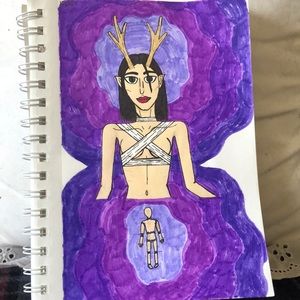 Hallowed Goddess Queen Traditional Art